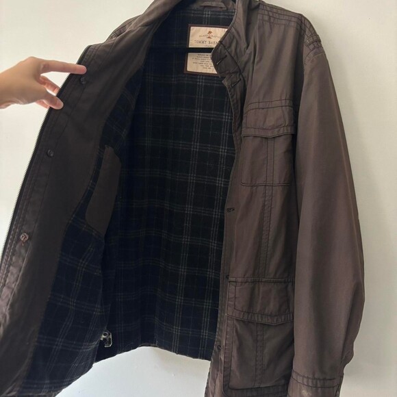 Tommy Bahama Other - Vintage Streetwear Men Chocolate Brown Preppy Flannel Bomber Barn Jacket Large